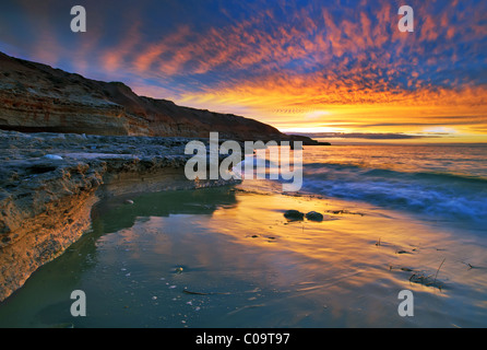 Coucher du soleil Port Noarlunga South Australia Banque D'Images