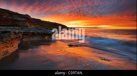 Coucher du soleil Port Noarlunga South Australia Banque D'Images