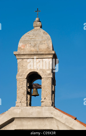 Bell Tower, Lubenice, Ile de Cres, Croatie, Europe Banque D'Images