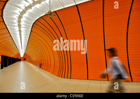 La station de métro Marienplatz, caméra de sécurité, Munich, Bavière, Allemagne, Europe, la composition Banque D'Images