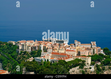 Palais princier, la cathédrale et le musée Océanographique de Monaco la vieille ville Banque D'Images