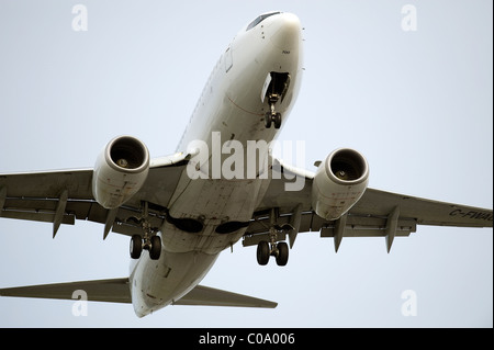 Avant l'atterrissage de l'avion à l'aéroport de Vancouver Banque D'Images