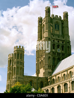 Tour Ouest Cathédrale d'Ely Cambridgeshire Angleterre Banque D'Images
