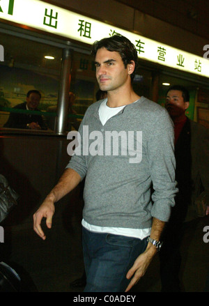 Ace Tennis Roger Federer arrive à l'Aéroport International de Shanghai pour la Masters Cup de Shanghai, Chine - 05.11.07 ** Non Banque D'Images