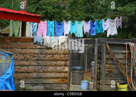 Jour de lessive. Hung out to dry. Banque D'Images