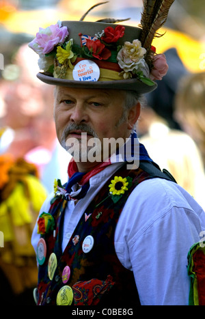 Morris Dancer Tim Sexton à Chipping Campden Robert Dover's Games, Scuttlebrook Service Banque D'Images