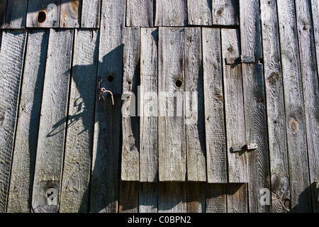 Fond de panneaux de bois avec fenêtre fermée Banque D'Images