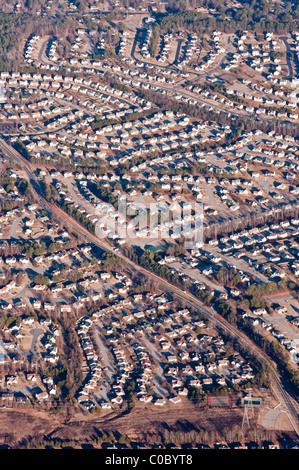 Une photographie aérienne montrant l'étalement urbain et à la surpopulation à Atlanta, Géorgie, USA. Banque D'Images