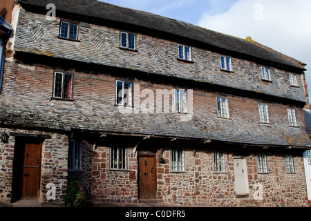 Dunster un village historique et château avec chaumières dans le Somerset en Angleterre. Banque D'Images