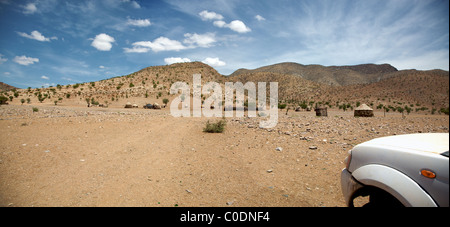 Moto-cross dans la Skeleton Coast desert Banque D'Images