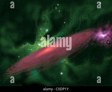 Les étoiles se forment à partir de disques de tourbillons de poussière et de gaz. Banque D'Images