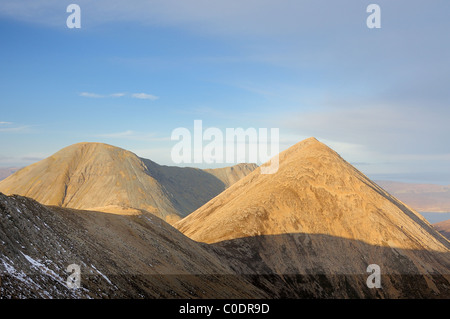 Glamaig et Beinn Dearg Mhor de Beinn Dearg, Mheadhonach Cuillin rouges, île de Skye, Hébrides, Highlands, Scotland Banque D'Images