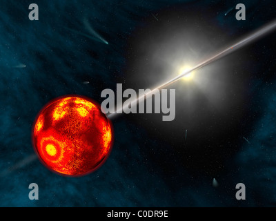 Concept de l'artiste de la formation du système solaire. Banque D'Images