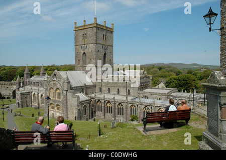 La Cathédrale de St David's, Pembrokeshire, Pays de Galles, Royaume-Uni Banque D'Images