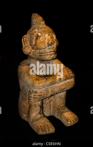 Personnage assis de Mictlantecuhtli AD 1350 Aztec 1521 Grès de Veracruz Native American Indian Mexique Mexican Museum Banque D'Images