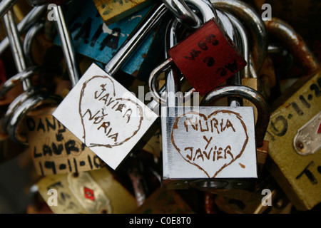 L'amour des verrous sur le pont Milvio à Rome, Italie Banque D'Images