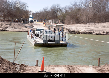 Los Ebanos ferry à main Banque D'Images