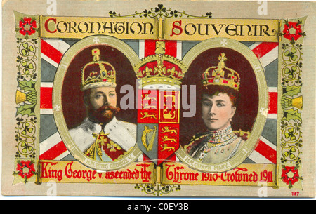 Publié par carte postale pour la Saint Valentin 1911 Coronation Banque D'Images