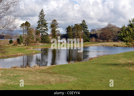 Le printemps sur un terrain de golf en Irlande wicklow Banque D'Images