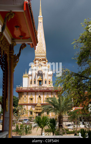 La Thaïlande, Phuket. Wat Chalong (aka) Temple de Chalong, Phuket et le plus grand monastère bouddhiste plus décorés. Banque D'Images