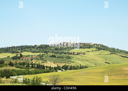 La ville de Toscane, Val d'Orcia, Toscane, Banque D'Images