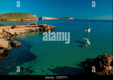 Cala Conta, Ibiza, Baléares, Espagne Banque D'Images