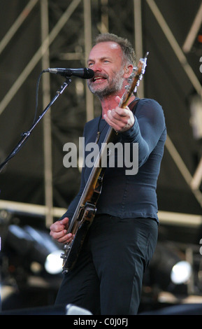 Sting La Police jouent leur dernier concert ensemble à l'appel du Hard Rock festival à Hyde Park - Jour 2 - Londres, Angleterre Banque D'Images