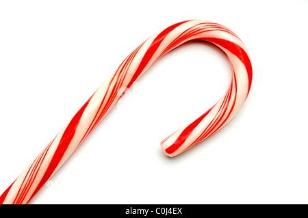 Seul Candy Cane on white Banque D'Images