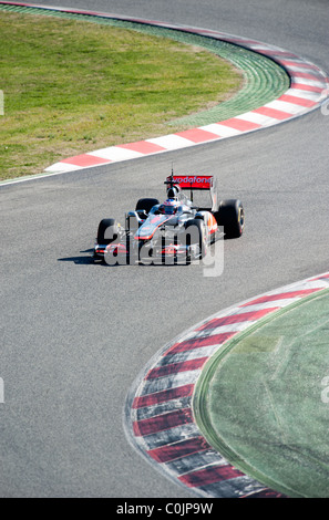 Jenson Button (Grande-Bretagne), McLaren-Mercedes MP4-26, la formule 1 séances d'essai près de Barcelone en février 2011. Banque D'Images