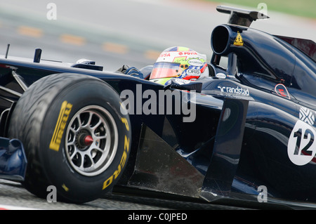 Pastor Maldonado (VEN) dans la Williams FW33 de course de Formule 1 Banque D'Images