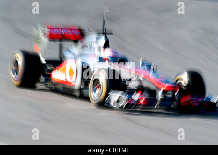 Jenson Button (Grande-Bretagne), McLaren-Mercedes MP4-26, la formule 1 séances d'essai près de Barcelone en février 2011. Banque D'Images