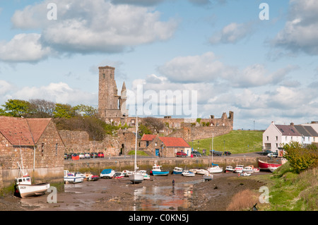 St Andrews port et château de Fife, Scotland Banque D'Images