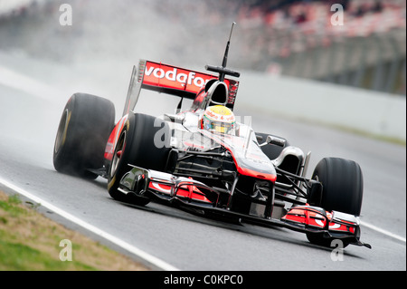 Lewis Hamilton (Grande-Bretagne), McLaren-Mercedes MP4-26, la formule 1 séances d'essai près de Barcelone en février 2011. Banque D'Images