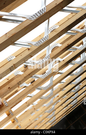 Fermes de toit sur chantier Banque D'Images