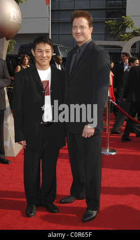 Jet Li et Brendan Fraser l'ESPY awards 2008 qui a eu lieu lors de la Nokia Theatre de Los Angeles, Californie - 16.07.08 Banque D'Images