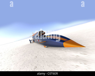 Plus rapide qu'une balle ! Le projet BLOODHOUND est une mission de trois ans dirigé par Richard Noble OBE pour créer un régime foncier Banque D'Images