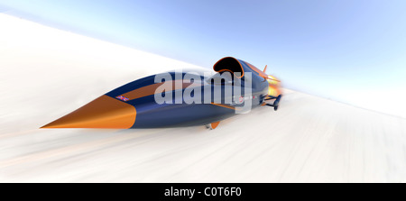 Plus rapide qu'une balle ! Le projet BLOODHOUND est une mission de trois ans dirigé par Richard Noble OBE pour créer un régime foncier Banque D'Images