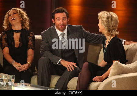 Anastacia, Hugh Jackman, Ursula von der Leyen sur l'émission de télévision allemande "Wetten Dass' Stuttgart, Allemagne - 13.12.08 Banque D'Images