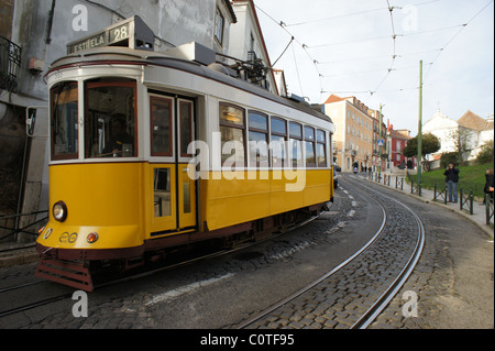 Le tramway électrique en descente Banque D'Images