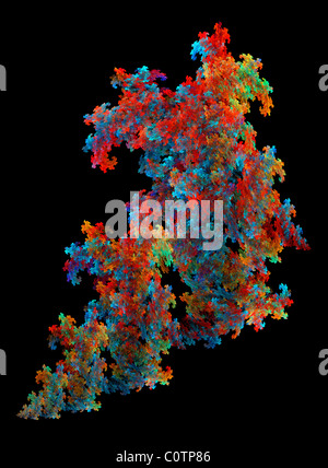 Une image fractale intitulé cristaux multicolore Banque D'Images