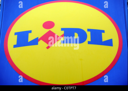 Lidl supermarché discount sign Banque D'Images