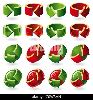 Ensemble d'icônes flèche ronde Banque D'Images