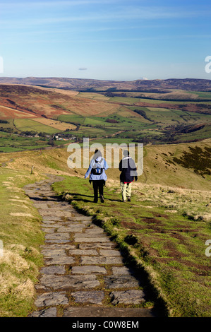 Deux marcheurs mam tor derbyshire Banque D'Images