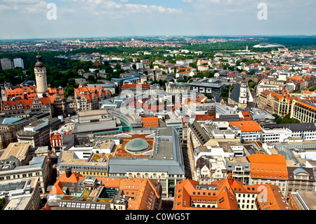 Aerial Ville de Leipzig, l'état de Saxe, Allemagne Banque D'Images