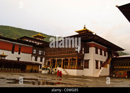 Cour intérieure et des capacités à Thimphu Dzong, Thimphu, Bhoutan Banque D'Images