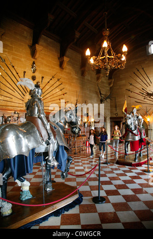 Le Grand Hall, le château de Warwick, Angleterre, Royaume-Uni. Banque D'Images