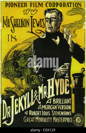 DR JEKYLL & MR HYDE Poster pour 1920 Pioneer film avec Sheldon Lewis Banque D'Images