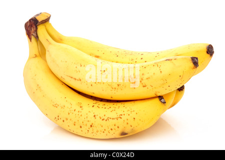Bande de banane mûre isolated on White Banque D'Images