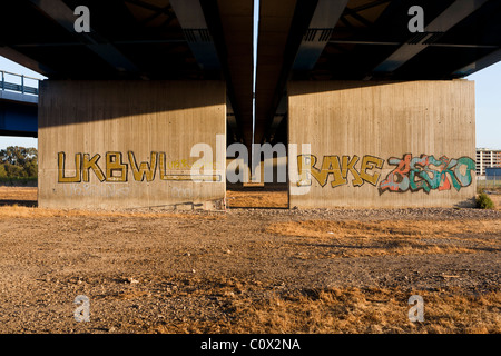 Sous Graffiti bridge à Rome, Italie, Europe Banque D'Images