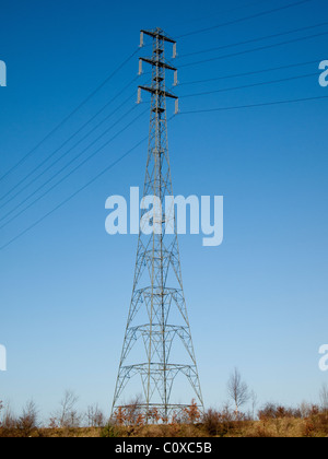 Tour de transmission de très haute taille ou pylône haute tension de l'électricité sur le fleuve Tyne dégagement donnant pour les grands navires Banque D'Images